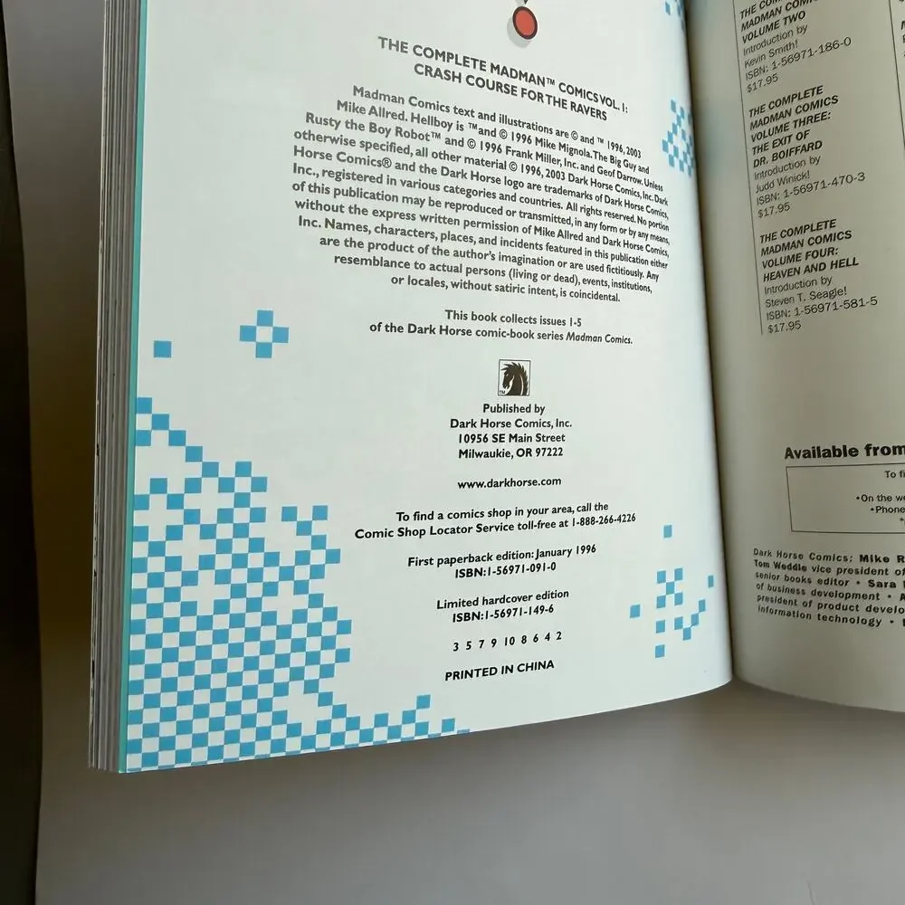 Madman Comics Mike Allred Graphic Novel Lot Crash Course for the Ravers Boiffard